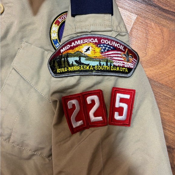 Boy Scouts of America Uniform Shirt Youth Medium Khaki BSA Troop 225 - Picture 7 of 8